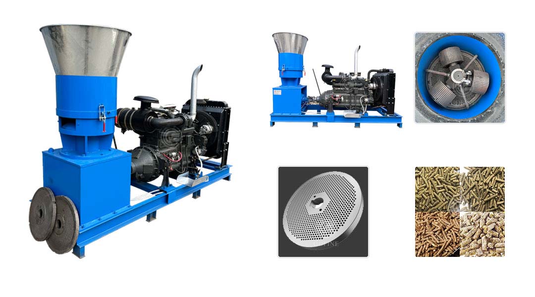 diesel version Flat die feed pellet machine