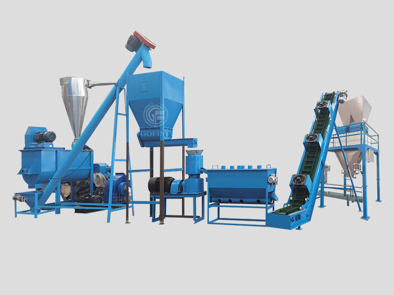 Flat die feed pellet production line