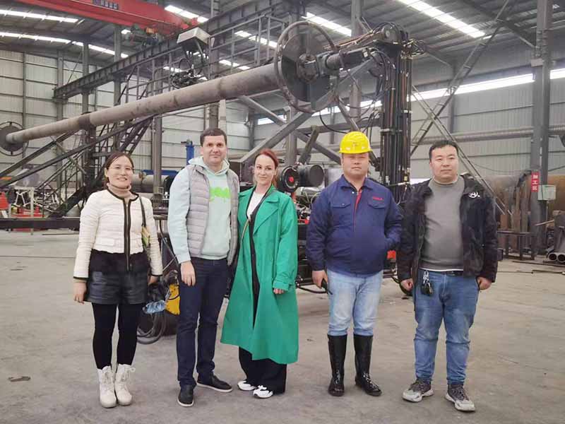 European customers inspect pellet machinery