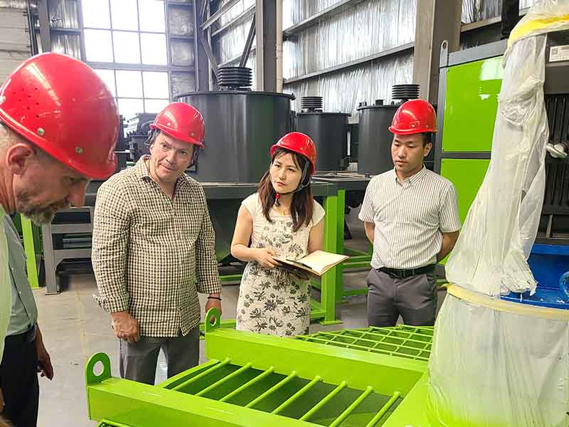 Russian customers inspect the machine