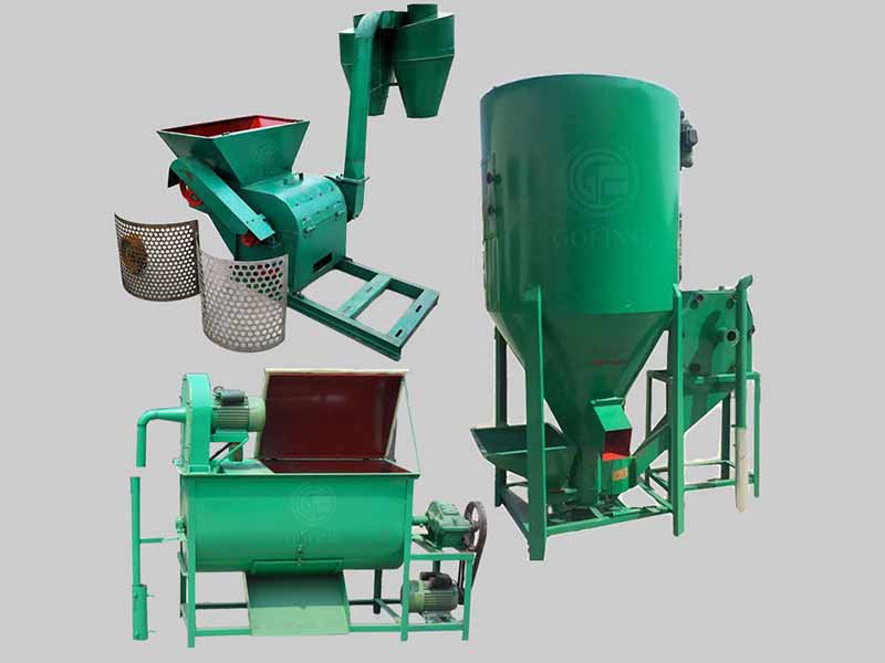 Animal feed crushing and mixing unit