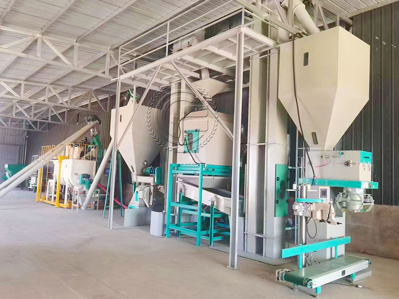 Feed production line for pig farms